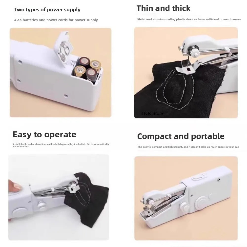 New Electric Sewing Machine Portable Sewing Machine Quick Handheld Sewing Tool Mini Hand Home DIY Apparel Supplies Arts Crafts