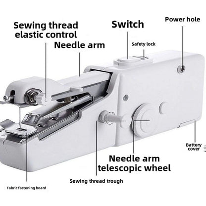New Electric Sewing Machine Portable Sewing Machine Quick Handheld Sewing Tool Mini Hand Home DIY Apparel Supplies Arts Crafts