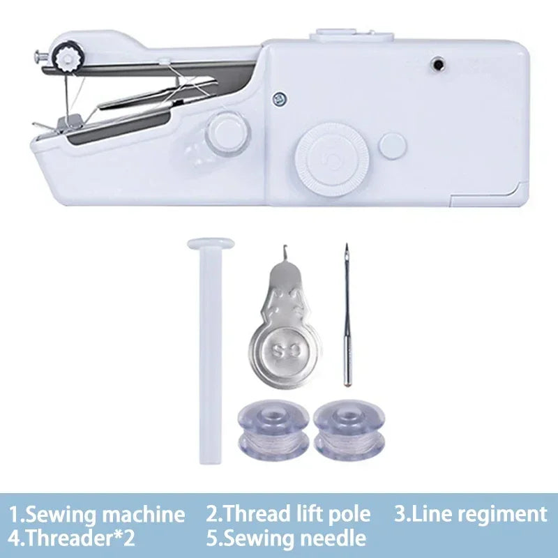 New Electric Sewing Machine Portable Sewing Machine Quick Handheld Sewing Tool Mini Hand Home DIY Apparel Supplies Arts Crafts