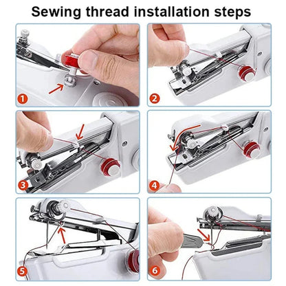 New Electric Sewing Machine Portable Sewing Machine Quick Handheld Sewing Tool Mini Hand Home DIY Apparel Supplies Arts Crafts
