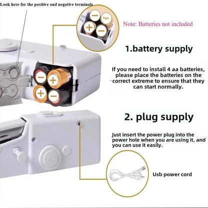 New Electric Sewing Machine Portable Sewing Machine Quick Handheld Sewing Tool Mini Hand Home DIY Apparel Supplies Arts Crafts