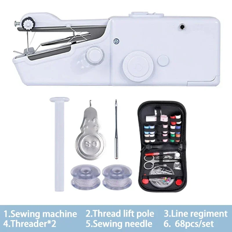 New Electric Sewing Machine Portable Sewing Machine Quick Handheld Sewing Tool Mini Hand Home DIY Apparel Supplies Arts Crafts