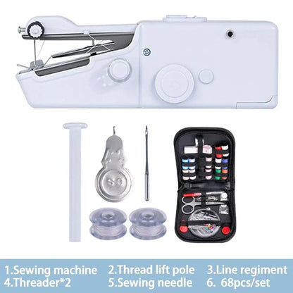 New Electric Sewing Machine Portable Sewing Machine Quick Handheld Sewing Tool Mini Hand Home DIY Apparel Supplies Arts Crafts